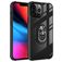 Mobigear Crystal Ring iPhone 14 Pro Max Hoesje Hardcase Backcover met Ringhouder - Transparant / Zwart
