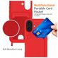Mobigear Lanyard Card iPhone 16 Plus Siliconen Hoesje met koord en Pasjeshouder - Rood