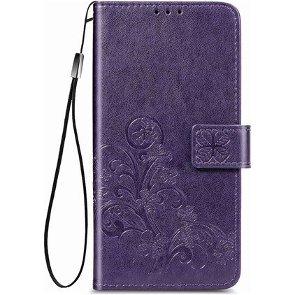 Mobigear Clover Samsung Galaxy M51 Hoesje Bookcase Portemonnee - Paars