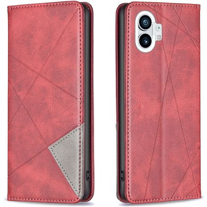 Mobigear Rhombus Slim Nothing Phone (1) Hoesje Bookcase - Rood