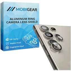 Mobigear Single Samsung Galaxy S24 Ultra Glazen Camera Lens Protector - Case Friendly - Grijs