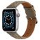 Mobigear Genova Leren Apple Watch Bandje Gespsluiting - 49/46/45/44 mm - Grijs