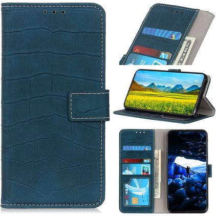 Mobigear Croco Xiaomi Redmi Note 12 Hoesje Bookcase Portemonnee - Groen