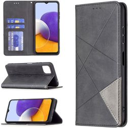 Mobigear Rhombus Slim Samsung Galaxy A22 5G Hoesje Bookcase - Zwart