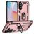 Mobigear Armor ring Samsung Galaxy A37 Hoesje Hardcase Backcover Shockproof met Ringhouder - Roségoud