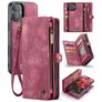 Caseme 008 iPhone 16 Plus Hoesje Uitneembare 2in1 Bookcase Portemonnee - Rood