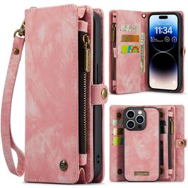 Caseme 008 iPhone 14 Pro Hoesje Uitneembare 2in1 Bookcase Portemonnee - Roze