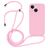 Mobigear Lanyard iPhone 14 Plus Siliconen Hoesje met koord - Roze