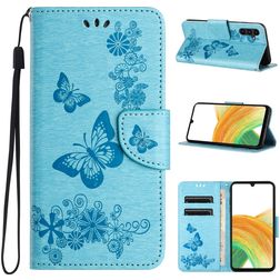Mobigear Butterfly Samsung Galaxy A35 Hoesje Bookcase Portemonnee - Blauw