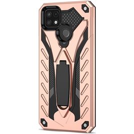 Mobigear Armor Stand Realme C21Y Hoesje Hardcase Backcover Shockproof met Standaard - Roségoud