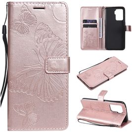 Mobigear Butterfly OPPO A94 5G Hoesje Bookcase Portemonnee - Roségoud