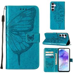 Mobigear Butterfly Samsung Galaxy A55 Hoesje Bookcase Portemonnee - Blauw