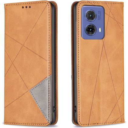 Mobigear Rhombus Slim Motorola Moto G85 Hoesje Bookcase - Cognac