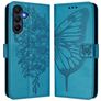 Mobigear Flowers Samsung Galaxy A17 Hoesje Bookcase Portemonnee - Blauw