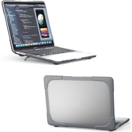 Mobigear Shockproof MacBook Pro 13 Inch (2016-2023) Hoes Hardshell Laptopcover MacBook Case - Grijs - Model A1706 / A1708 / A1989 / A2159 / A2289 / A2251 / A2338