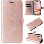 Mobigear Butterfly iPhone 16 Plus Hoesje Bookcase Portemonnee - Roségoud