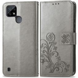 Mobigear Clover Realme C21Y Hoesje Bookcase Portemonnee - Grijs