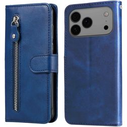 Mobigear Zipper iPhone 17 Pro Max Hoesje Bookcase Portemonnee - Blauw