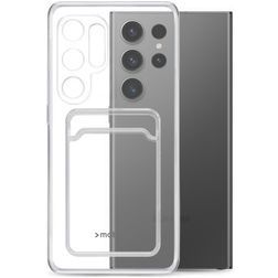 Mobilize Gelly Card Doorzichtig Samsung Galaxy S23 Ultra Hoesje Flexibel TPU Backcover met Pasjeshouder - Transparant