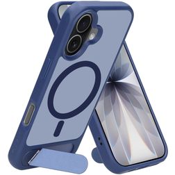 Mobiparts Hardcover iPhone 17 MagSafe Hoesje Hardcase Backcover met Standaard - Satin Blue