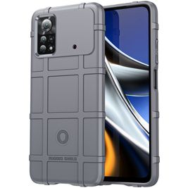 Mobigear Rugged Shield POCO X4 Pro 5G Hoesje Flexibel TPU Backcover Shockproof - Grijs