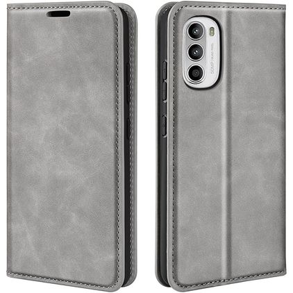 Mobigear Retro Slim Motorola Moto G52 Hoesje Bookcase Portemonnee - Grijs