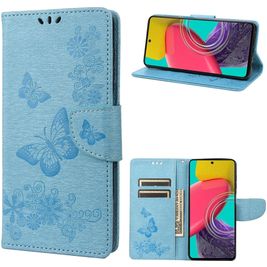 Mobigear Butterfly Samsung Galaxy M53 Hoesje Bookcase Portemonnee - Blauw