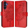 Mobigear Flowers Samsung Galaxy A17 Hoesje Bookcase Portemonnee - Rood