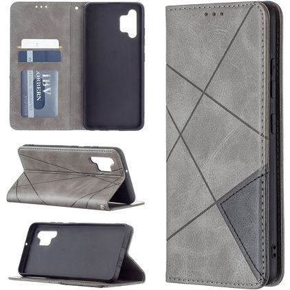Mobigear Rhombus Slim Samsung Galaxy A32 4G Hoesje Bookcase - Grijs