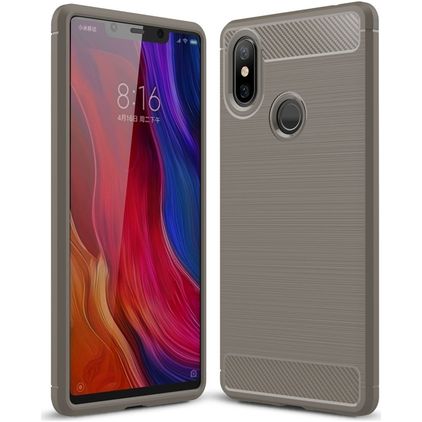 Mobigear Brushed Slim Xiaomi Mi 8 SE Hoesje Flexibel TPU Backcover - Grijs