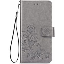 Mobigear Clover Motorola One Fusion Plus Hoesje Bookcase Portemonnee - Grijs