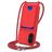 Mobigear Lanyard Card iPhone 16 Siliconen Hoesje met koord en Pasjeshouder - Rood