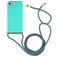 Mobigear Lanyard iPhone 8 Flexibel TPU Hoesje met koord - Turquoise