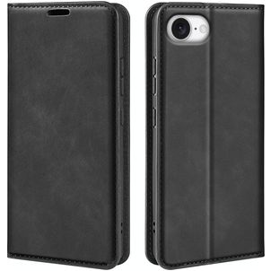 Mobigear Retro Slim iPhone 16e Hoesje Bookcase Portemonnee - Zwart