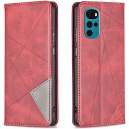 Mobigear Rhombus Slim Motorola Moto G22 Hoesje Bookcase - Rood