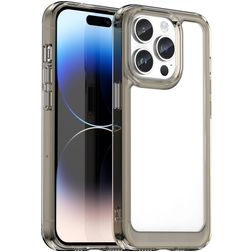 Mobigear Crystal iPhone 15 Pro Max Hoesje Hardcase Backcover - Transparant / Grijs