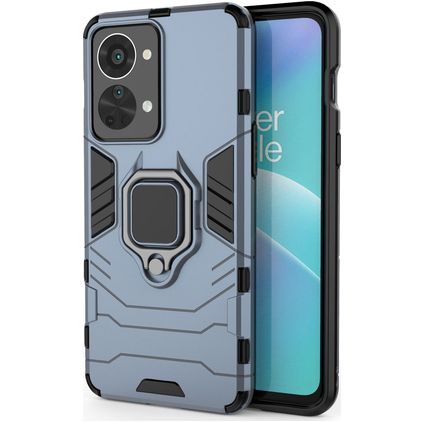Mobigear Armor Ring OnePlus Nord 2T 5G Hoesje Hardcase Backcover Shockproof met Ringhouder - Blauw