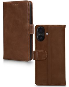 Mobilize Wallet iPhone 17 Hoesje Echt Leer Bookcase Portemonnee - Bruin