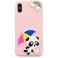 Mobigear Design iPhone XS Max Hoesje Flexibel TPU Backcover - Rainbow Panda