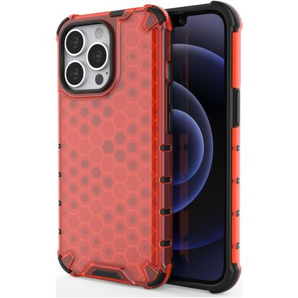 Mobigear Honeycomb iPhone 14 Plus Hoesje Hardcase Backcover Shockproof - Rood