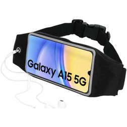 Mobiparts Comfort Fit Belt Telefoonhouder Hardlopen Samsung Galaxy A15 Sport Hoesje Neopreen Heuptas - Zwart