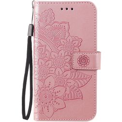 Mobigear Flowers OPPO A54 5G Hoesje Bookcase Portemonnee - Roségoud