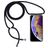 Mobigear Lanyard iPhone XS Flexibel TPU Hoesje met koord - Transparant / Zwart