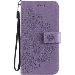 Mobigear Flowers OPPO A54 5G Hoesje Bookcase Portemonnee - Paars