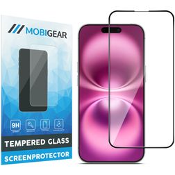 Mobigear Premium iPhone 16 Plus Glazen Screenprotector - Case Friendly - Zwart