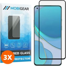 Mobigear Premium OnePlus 8T Glazen Screenprotector - Case Friendly - Zwart (3-Pack)