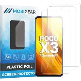 Mobigear POCO X3 Screenprotector Folie - Case Friendly (3-Pack)