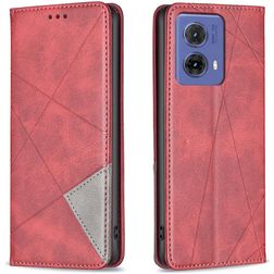 Mobigear Rhombus Slim Motorola Moto G85 Hoesje Bookcase - Rood