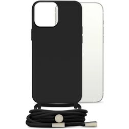 Mobilize Lanyard Gelly iPhone 13 Mini Flexibel TPU Hoesje met koord - Zwart