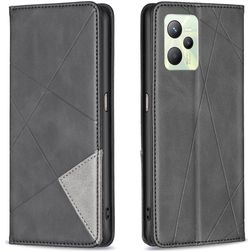Mobigear Rhombus Slim Realme C35 Hoesje Bookcase - Zwart